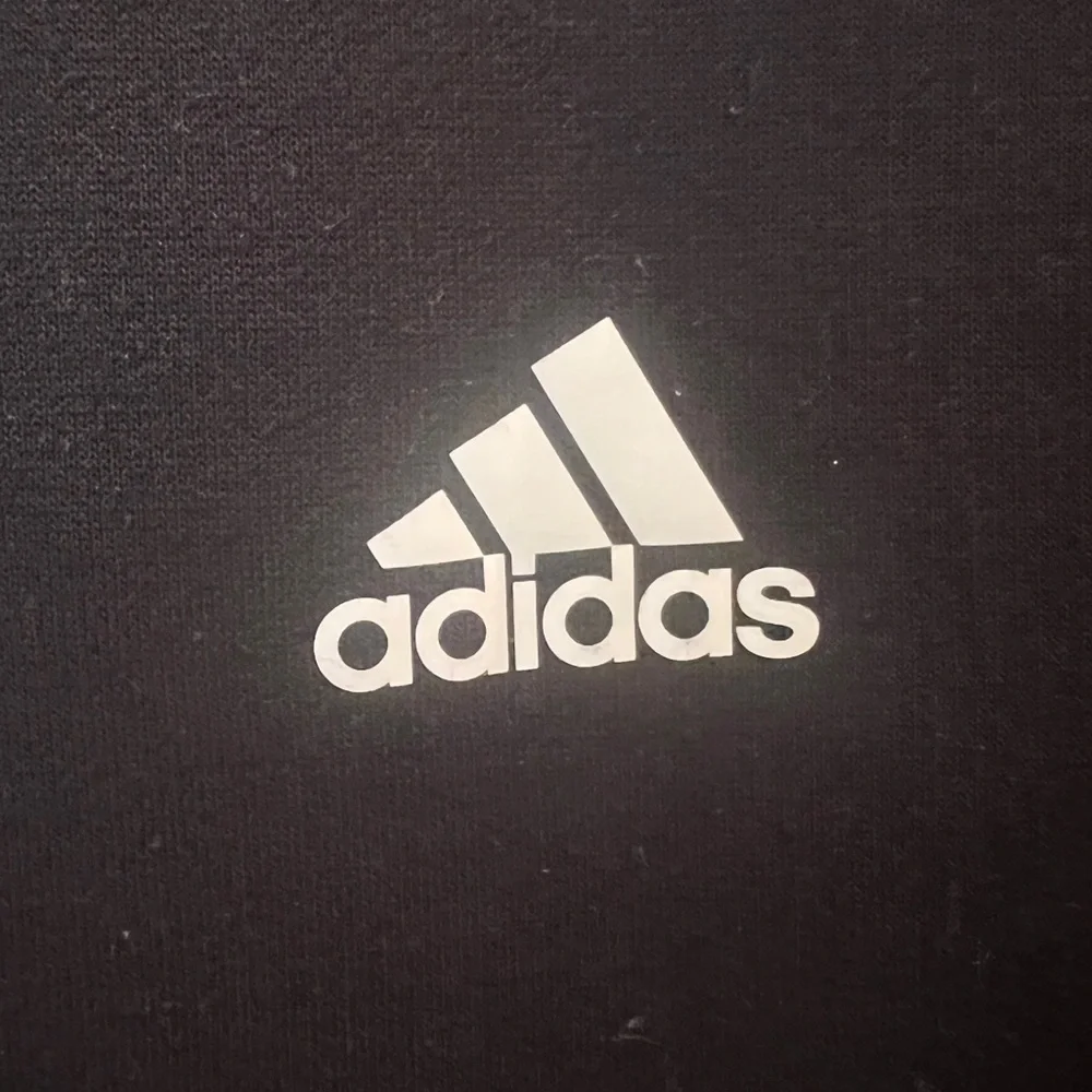 Adidas black long sleeve crewneck sweatshirt w/ white stripes on sleeves Men’s M - Picture 3 of 10